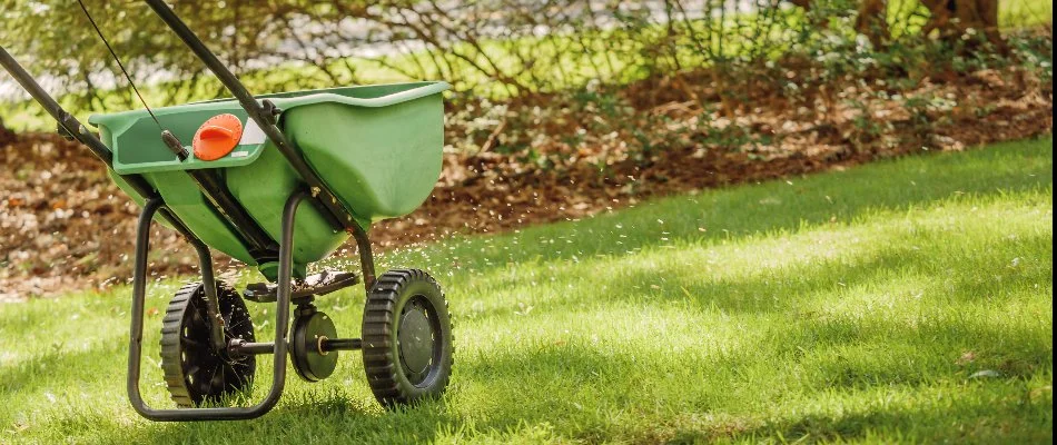 Granular fertilizer for a lawn in Glencoe, FL.
