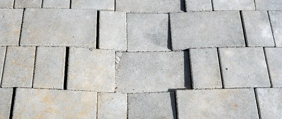 Sunken concrete pavers in New Smyrna Beach, FL.